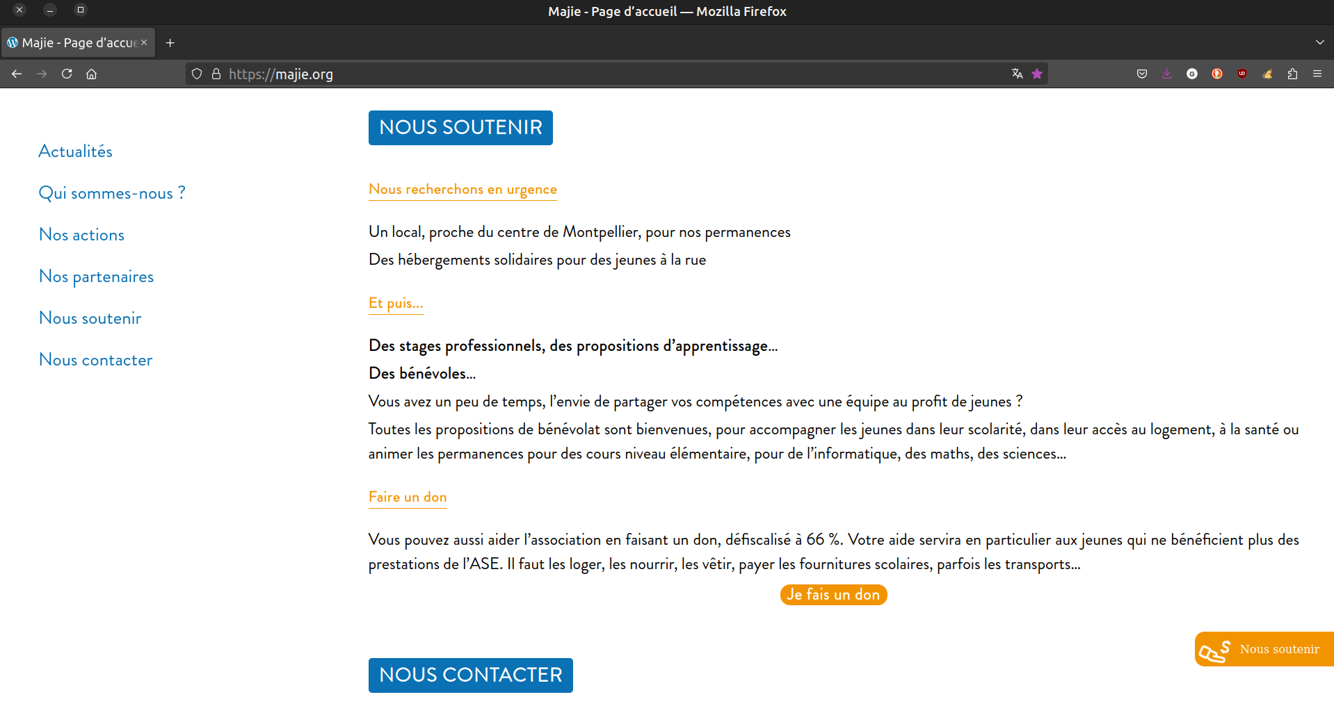 Aperçu du site Majie.org